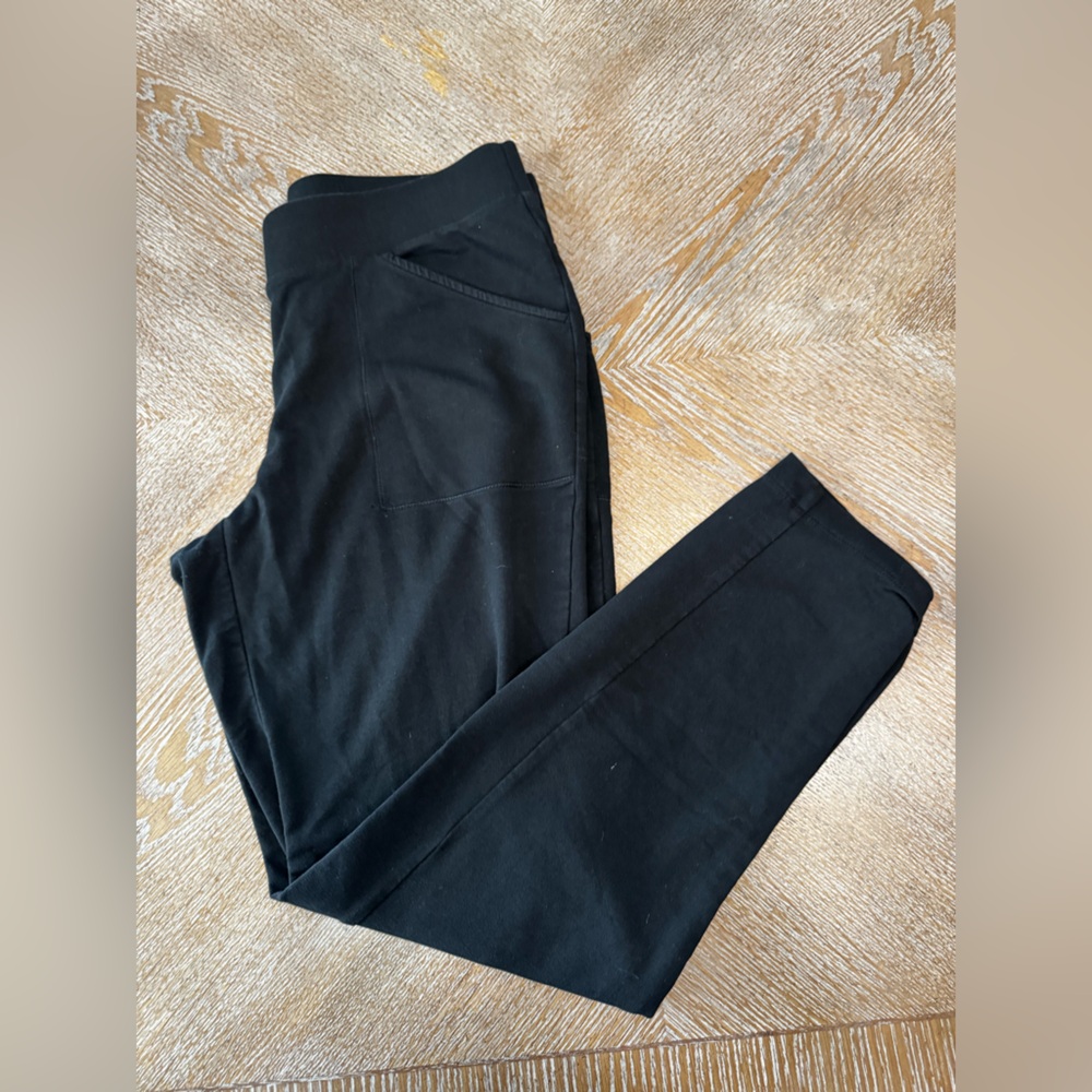 J. JILL Purejill Black Pull On Pants Small Mid Ride Waist 32” Inseam 28” Pockets